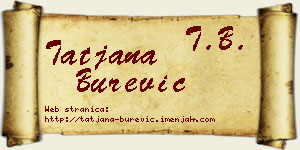 Tatjana Burević vizit kartica